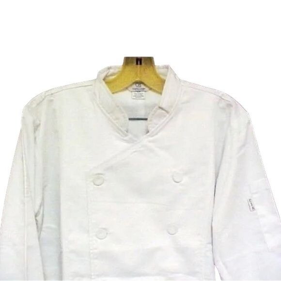 White Chef Coat CIA Culinary Institute America Double Breasted New Style 9602 - Picture 2 of 7